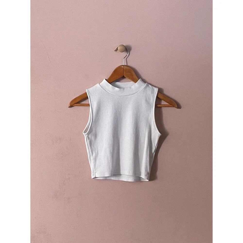 Supré White Mock Neck Crop Top Size S
